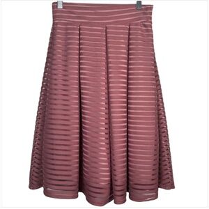 See You Monday Sz S Mauve Pink Pleated Skirt Midi Length A Line